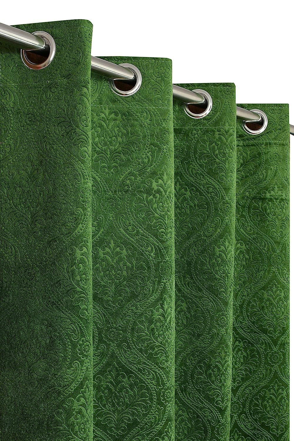 Soulful Creations Set of 3 Piece Soft Luxury Solid Emboss Texture Room Darkening Velvet Curtains (Door 8 FEET (3 pcs), Green) (B0CP3Q3F7H) Amazon Price History, Amazon Price Tracker