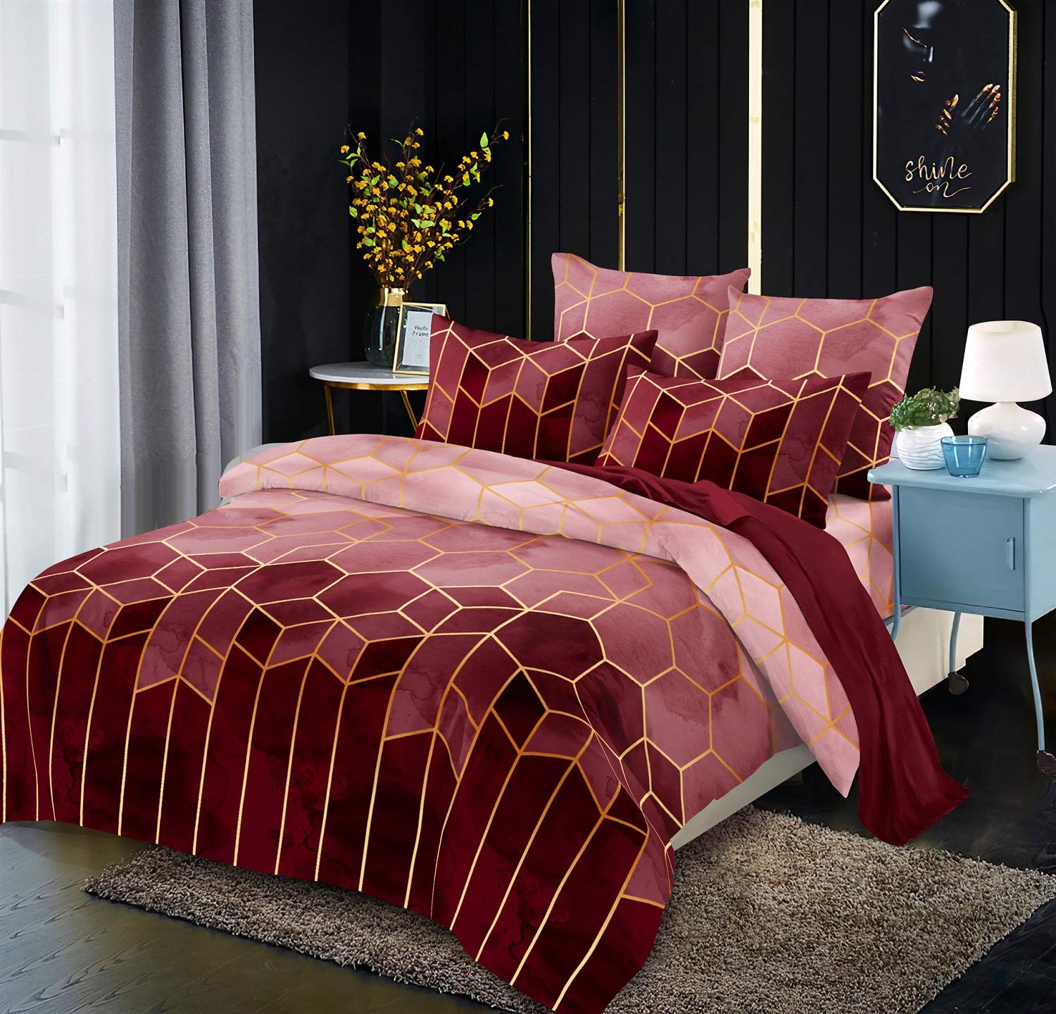 Luofanfei Gestreifte Bettwäsche 155x220cm Marineblau Blau Streifen Bettwäsche Set 155 X 220 cm+80×80 cm Microfaser Bettdeckenbezug 3 TLG Bettbezug Doppelbett Set mit Reißverschluss