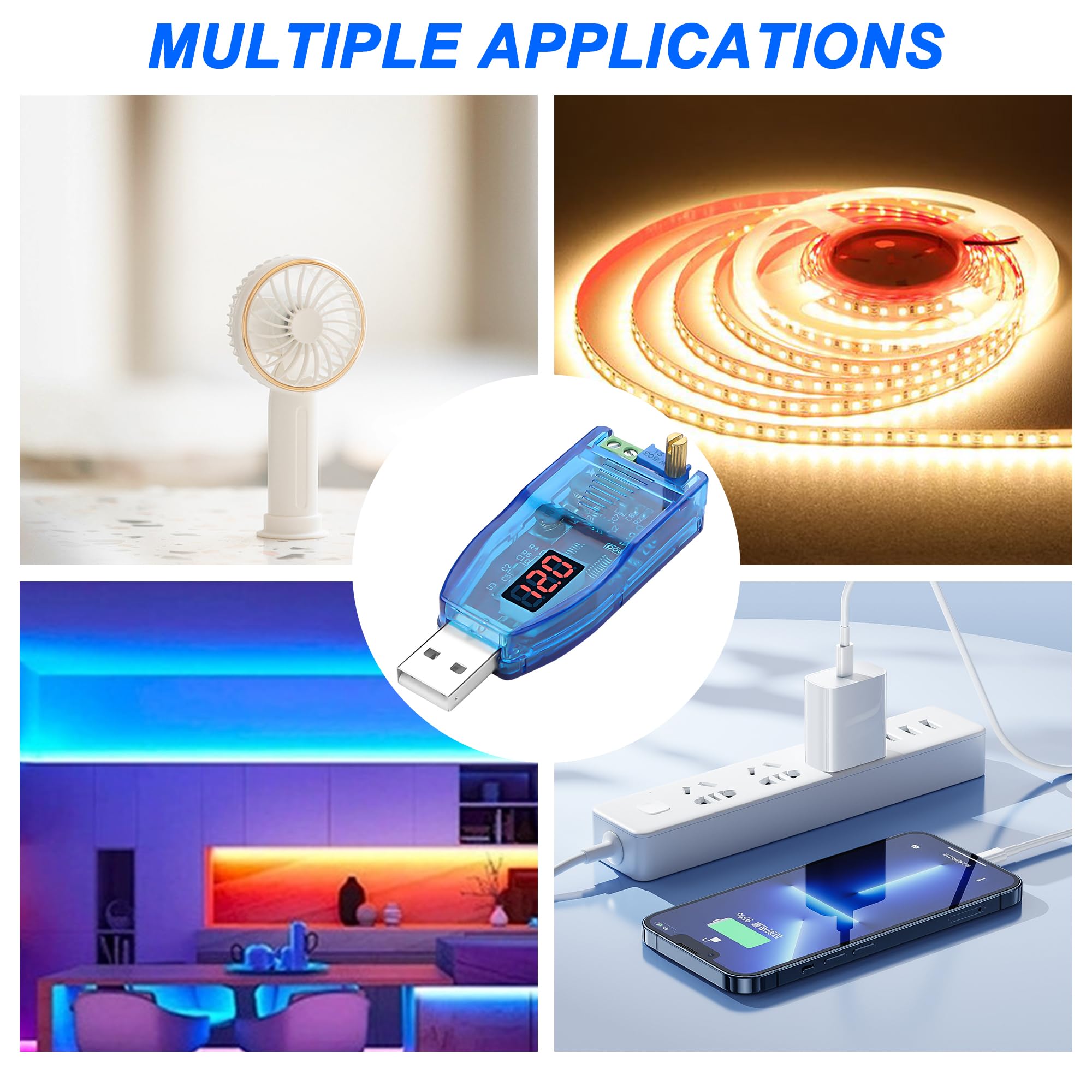 XMSJSIY DC Steckverbinder USB Buck Boost Konverter Spannungsregler 5V zu 1.8V 3.3V 5V 9V 12V 24V justieren Step Up Step Down Netzteil Modul Max 3W USB Netzteil mit LED Voltmeter XMSJSIY DC Steckverbinder USB Buck Boost Konverter Spannungsregler 5V zu 1.8V 3.3V 5V 9V 12V 24V justieren Step Up Step Down Netzteil Modul Max 3W USB Netzteil mit LED Voltmeter