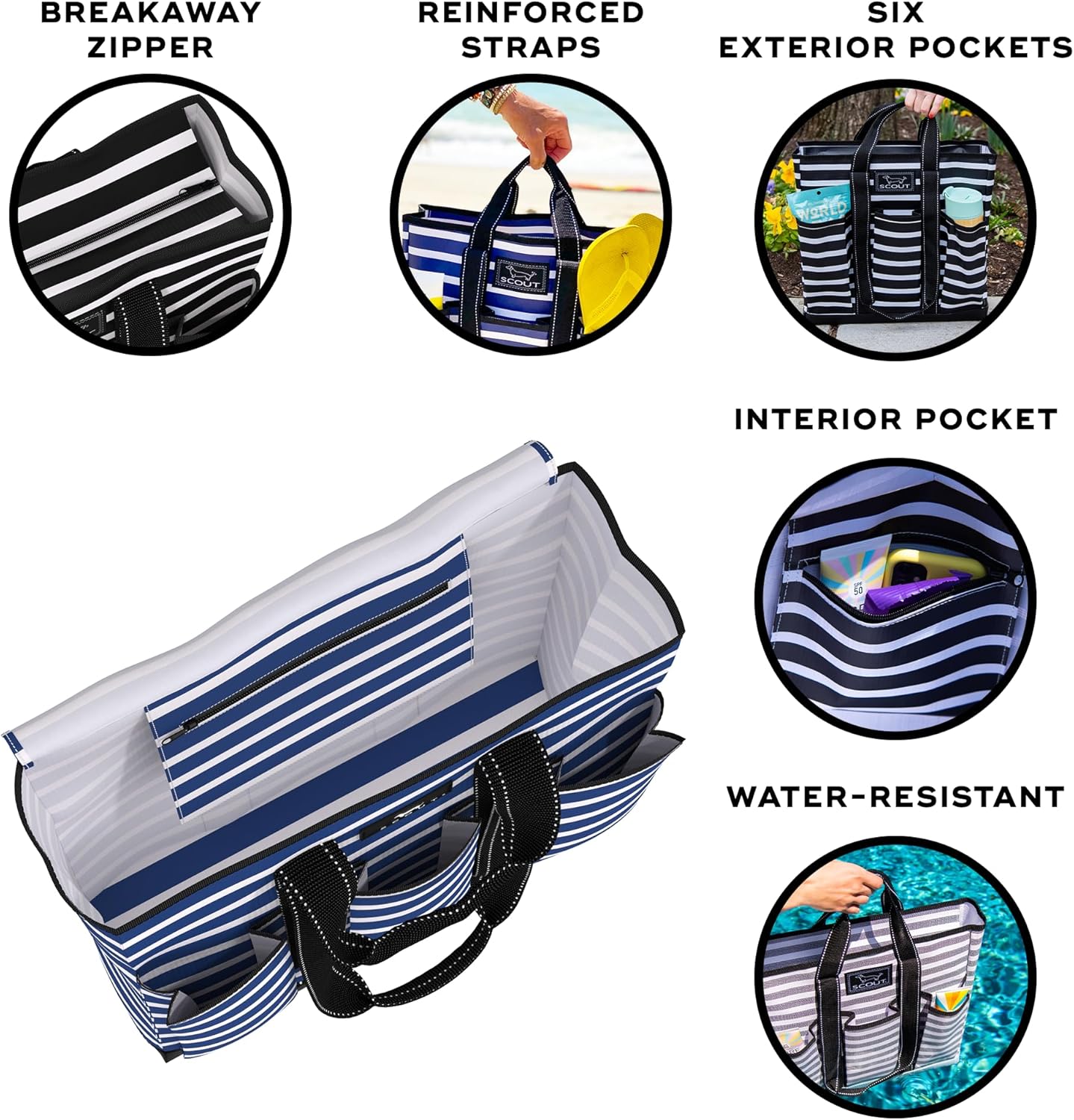 SCOUT Rocket Pocket Tote - Multi-Pocket Travel, Nurse, Teacher, Mom Tote, 7 Pockets Total, Two Sets of Straps, Folds Flat - Image 4