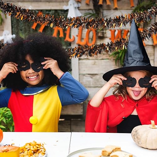 Miniatura 7 de WILLBOND 6 guirnaldas de oropel de Halloween de 39.4 pies/39.4 ft de espigas gruesas y brillantes, colores mezclados, metálicos, brillantes