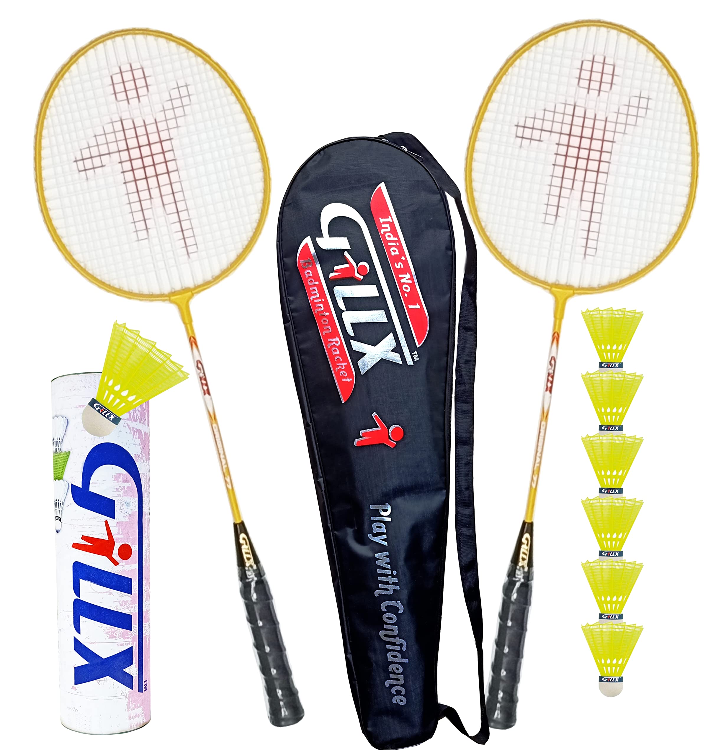 GILLX Badminton Rackets 2 Piece Dx 77 6 Nylon Shuttle Cocks Full Cover (B0B4T932R3) Amazon Price History, Amazon Price Tracker