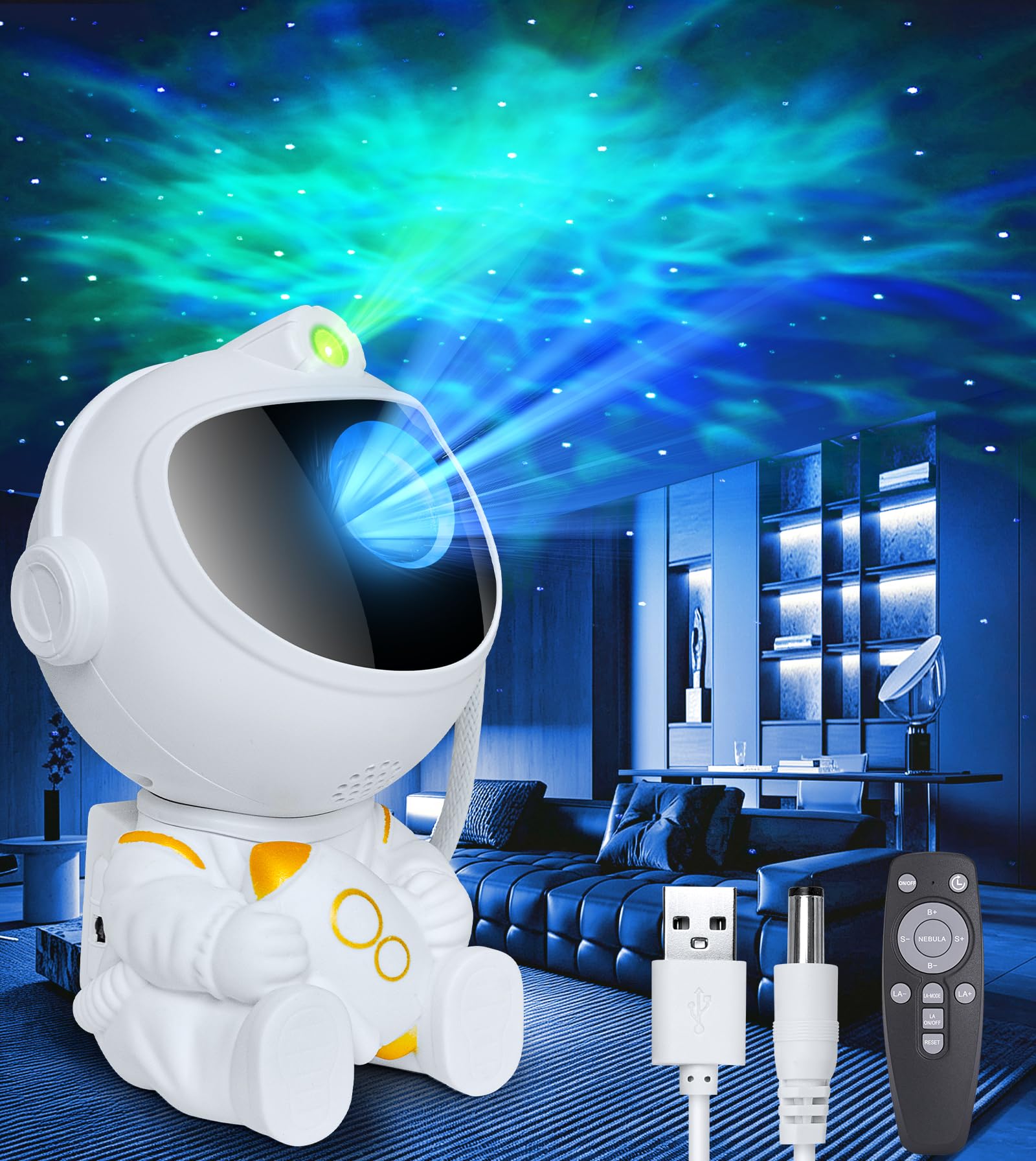 LITOHOM Astronaut Galaxy Projector,Astronaut Nebula Timer & Remote,360° Adjustable Spaceman Buddy Rocket LED Projector Night Light for Bedroom Home Party Ceiling,Gifts for Kids, Adults