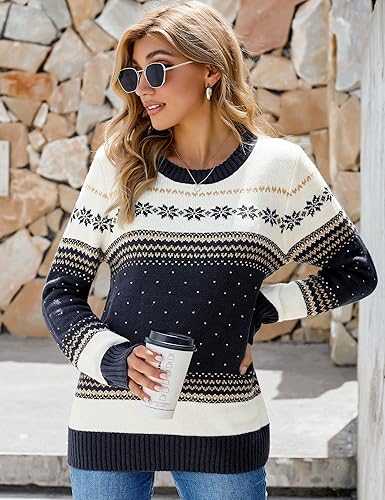 Miniatura 3 de LookbookStore Suéter de punto feo con diseño de reno y árbol de Navidad para mujer