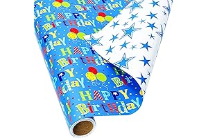 BOLIANNE Reversible Birthday Gift Wrap for Festive Occasions