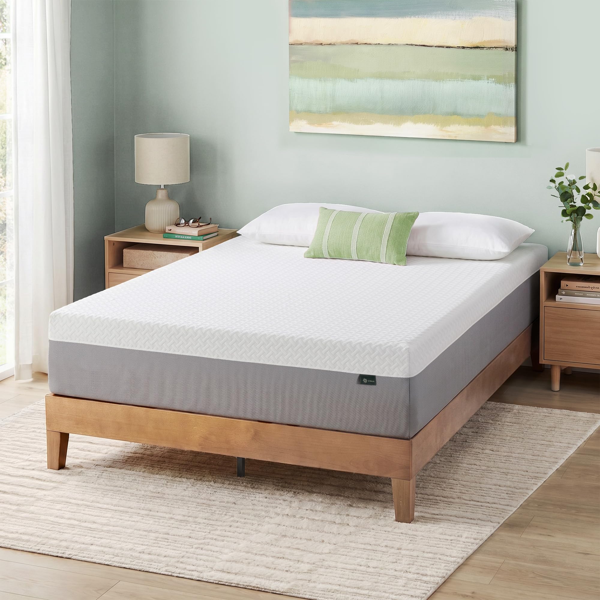 Photo 1 of Zinus 12 Inch Green Tea Essential Memory Foam Mattress [New Version], King, Fiberglass Free, Medium Feel, Breathable Airflow Memory Foam, Certified Safe Foams & Fabric, Mattress in A Box