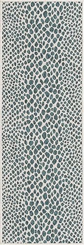Miniatura 5 de Unique Loom Outdoor Collection Area Rug - Cape Town (2' x 6' 1' Runner, Teal Ivory)
