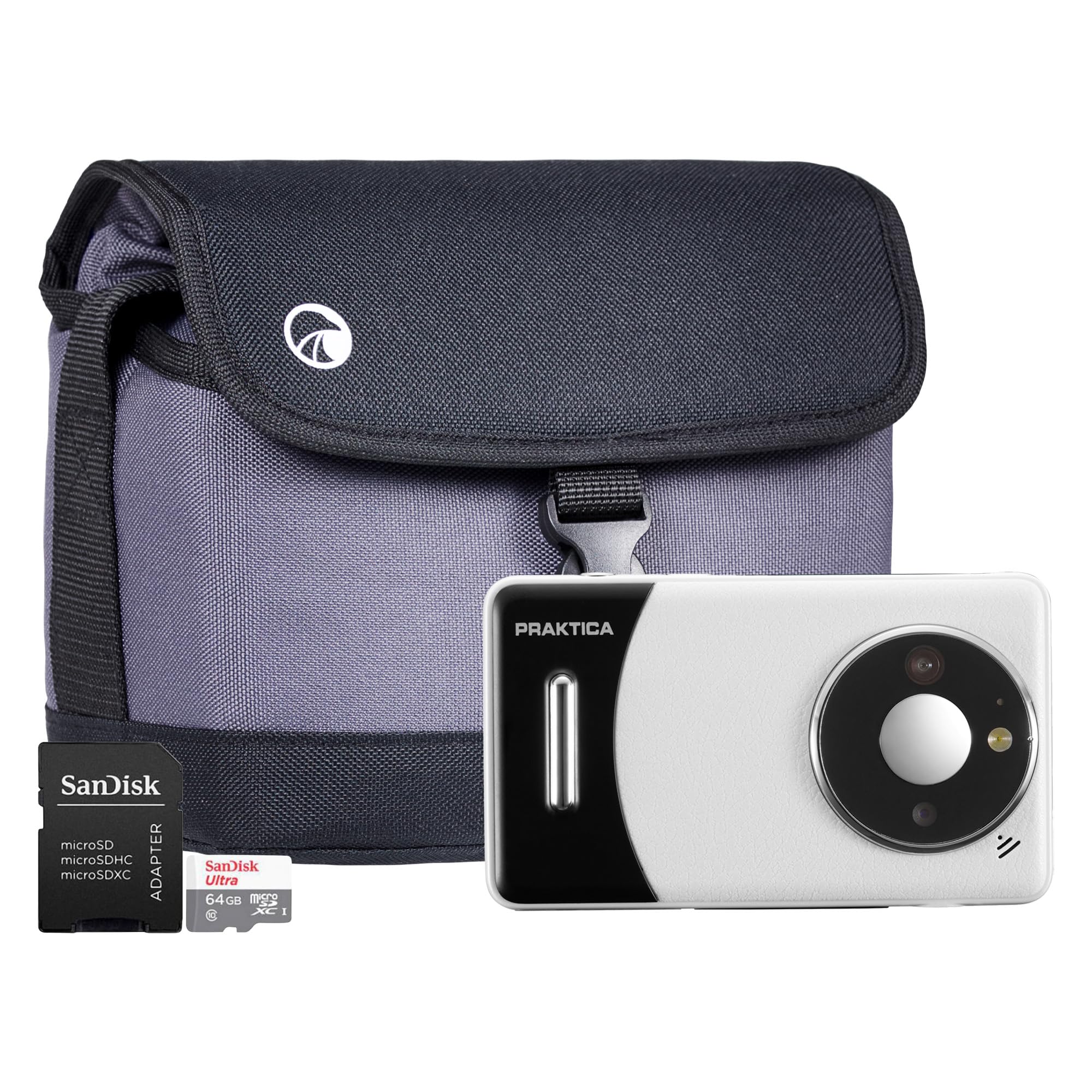 Praktica White Dz13 Compact Digital Camera - Camera + 64Gb Microsd C