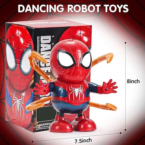 Miniatura 2 de Ombufty Juguetes de robot bailarín para niños, juguete educativo interactivo de robot araña con luces y sonido, regalos de cumpleaños para el día de