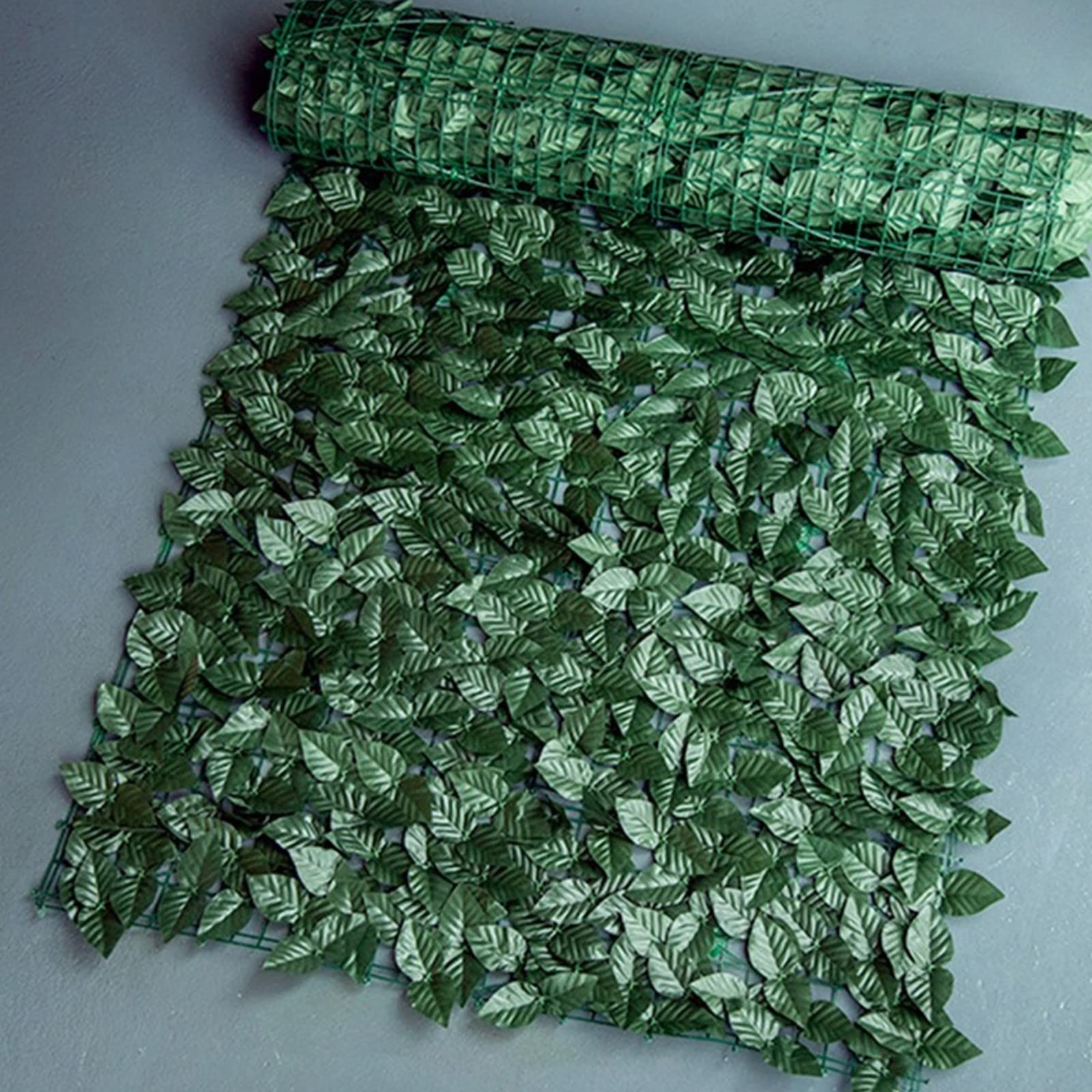 Artificial Ivy Leaf Screening Roll 0.5m x 1m Privacy Hedging Wall Landscaping Garden Fence, Green Plastic Leaf Fence Panels UV Fade Protected,Dark green leaf