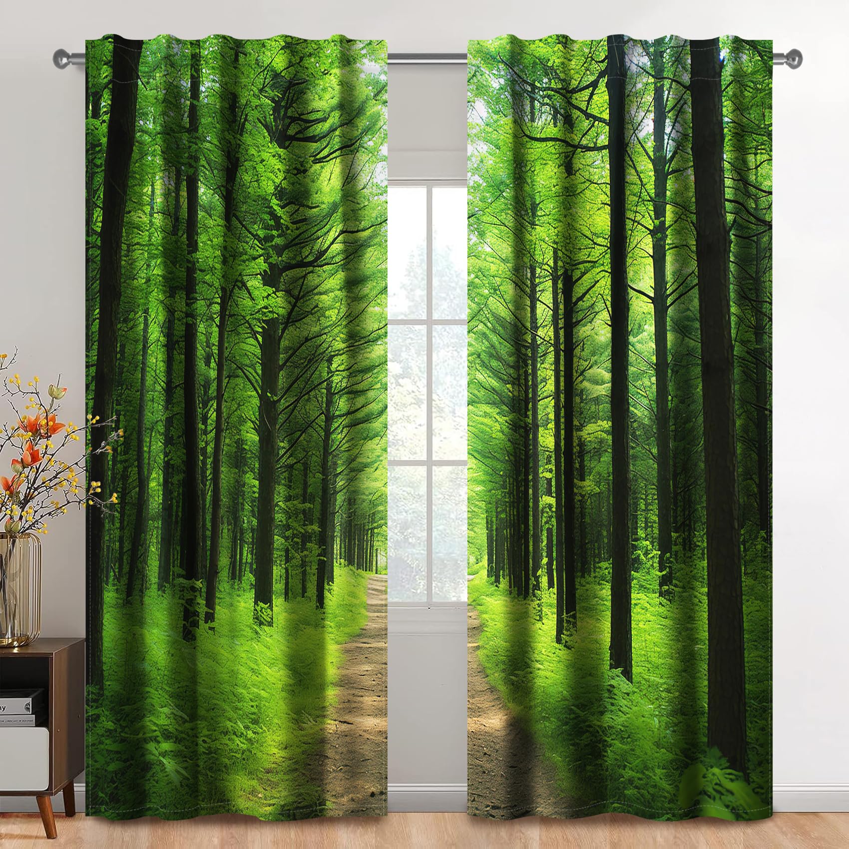 Kzzfqxb 132×214cm Forest Curtains Set of 2 Panels - Image 2