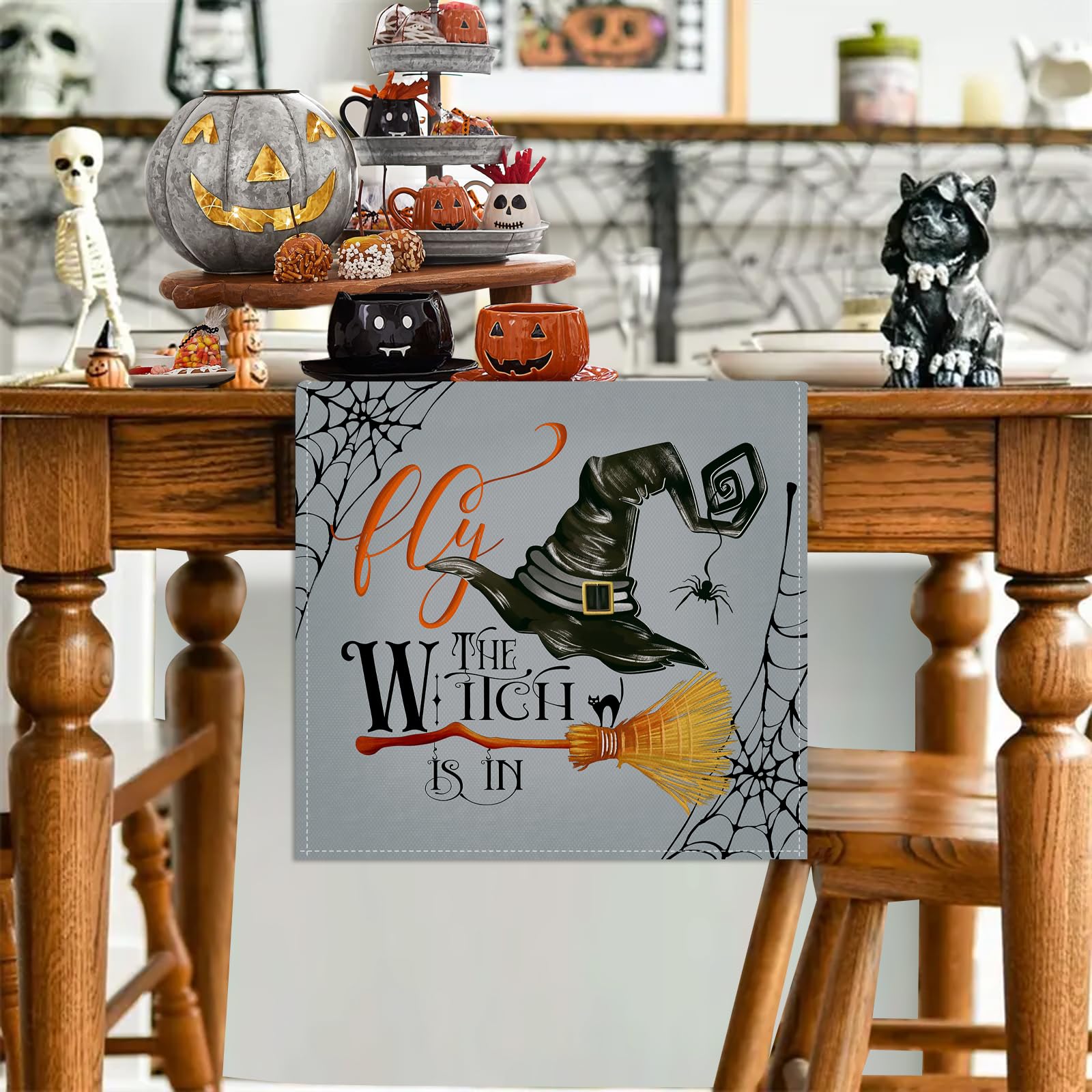 Chemin De Table Halloween, Fantôme Et Citrouille, Décoration De Table D