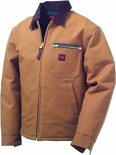213716-BRN-Large Men's Quilt Lined Work Jacket, Brown, Large