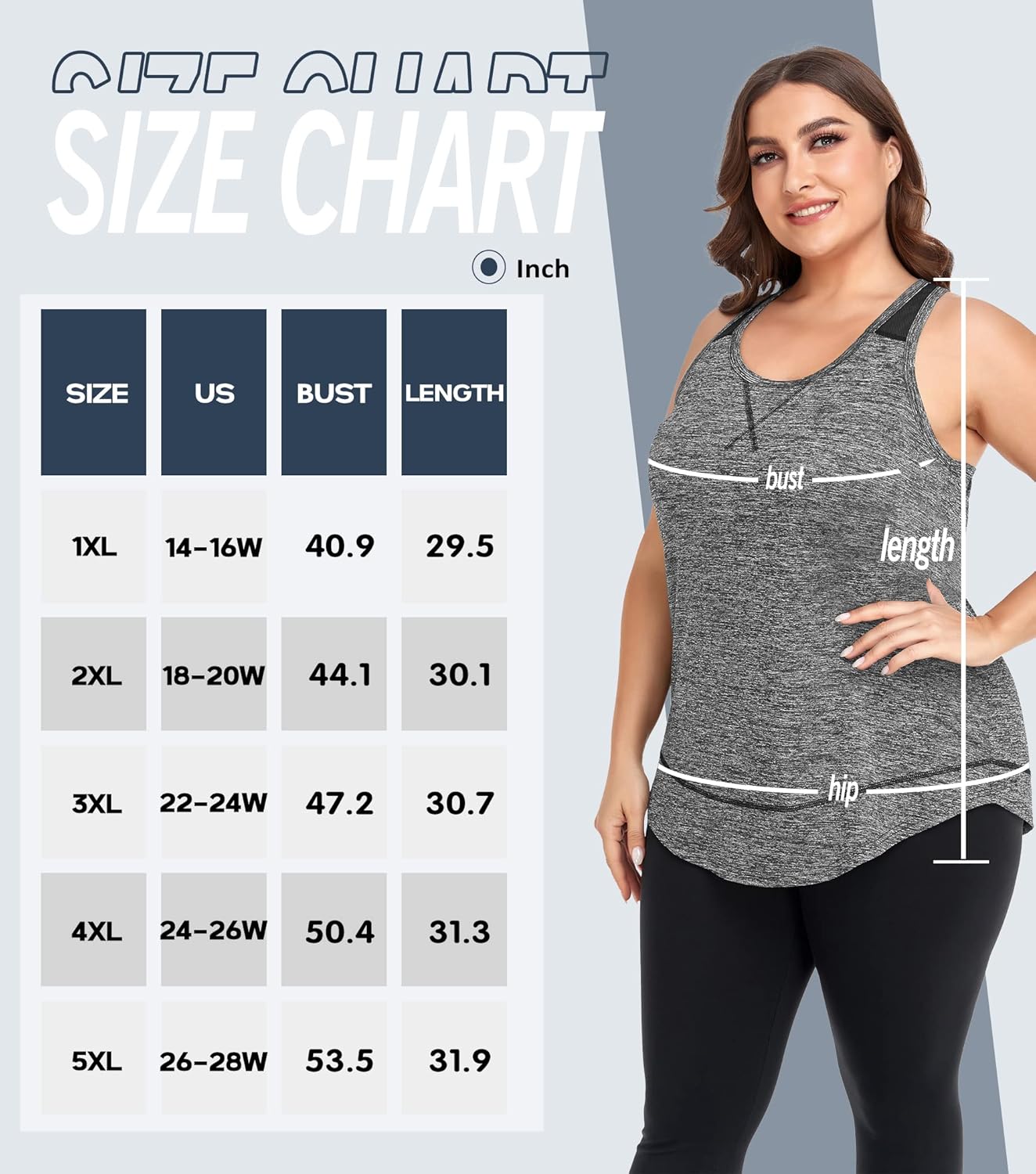 COOTRY Plus Size Workout Tops for Women Racerback Tank Tops Athletic Gym Yoga Clothes Loose fit - Image 5