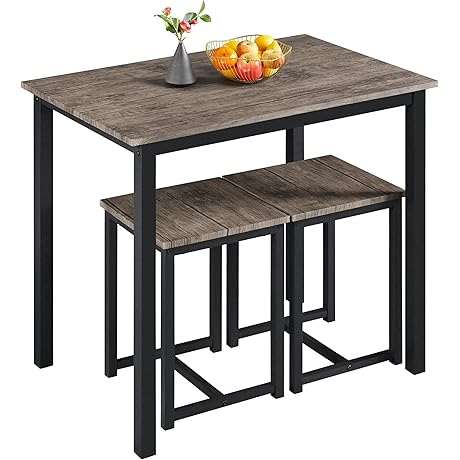 Yaheetech 3 Piece Dining Table Set