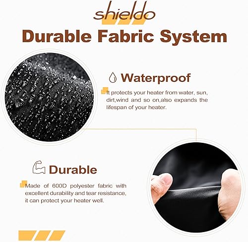 Miniatura 3 de Cubierta para calentador de patio de pie, 600D, resistente al agua, para calentador de exteriores, 34 x 18.5 x 95 pulgadas, color negro