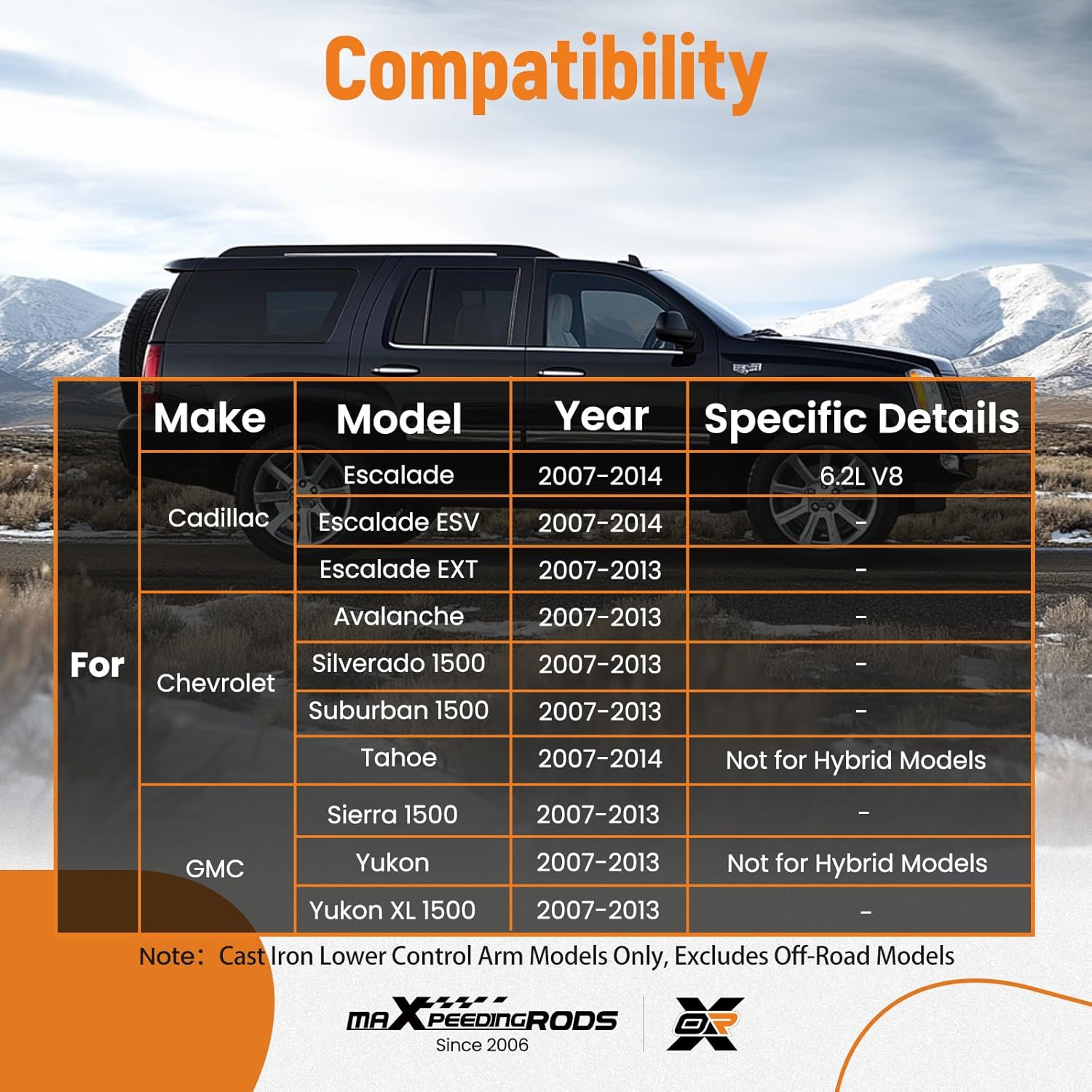 maXpeedingrods 12Pc Front Upper Lower Control Arm w/Ball Joint for Chevy Silverado Suburban 1500 Avalanche Tahoe GMC Sierra 1500 Yukon Cadillac Escalade 2007-2013, Suspension Kit Sway Bar Tie Rod End