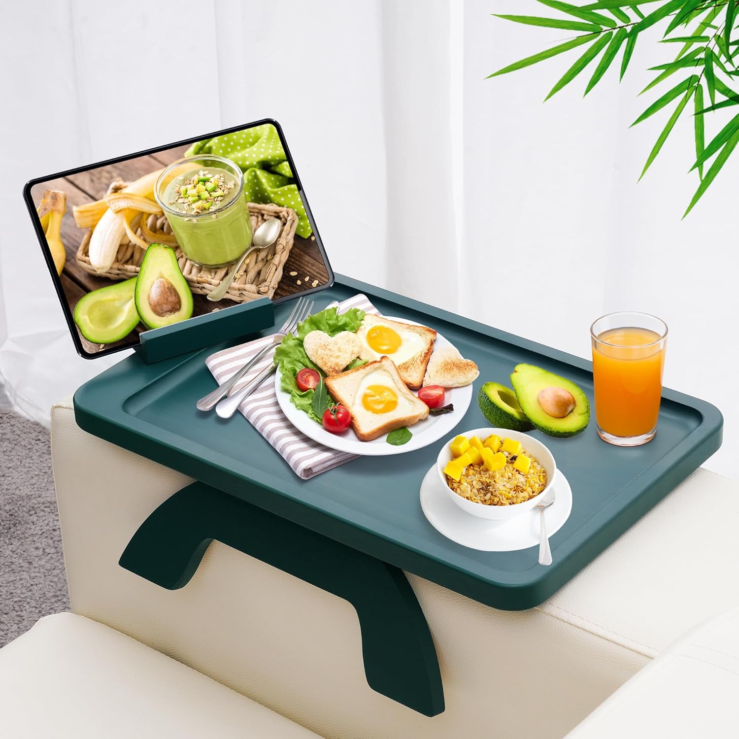 Couch Arm Table Tray with 360 Phone Holder