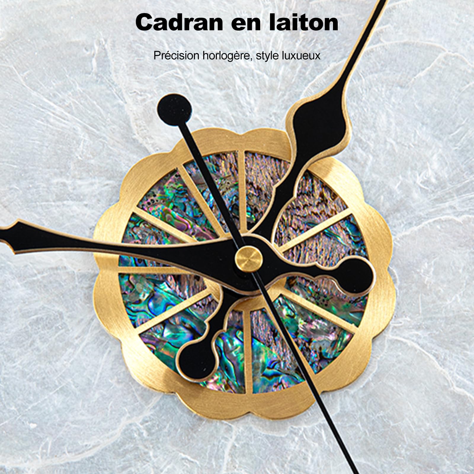 Ergocar Horloge Murale De Coquille Naturelle， Horloge Murale Silencieuse, Adaptée à La Décoration des Salons, des Salles D'entrée, des Chambres Et des Salles De Conférence