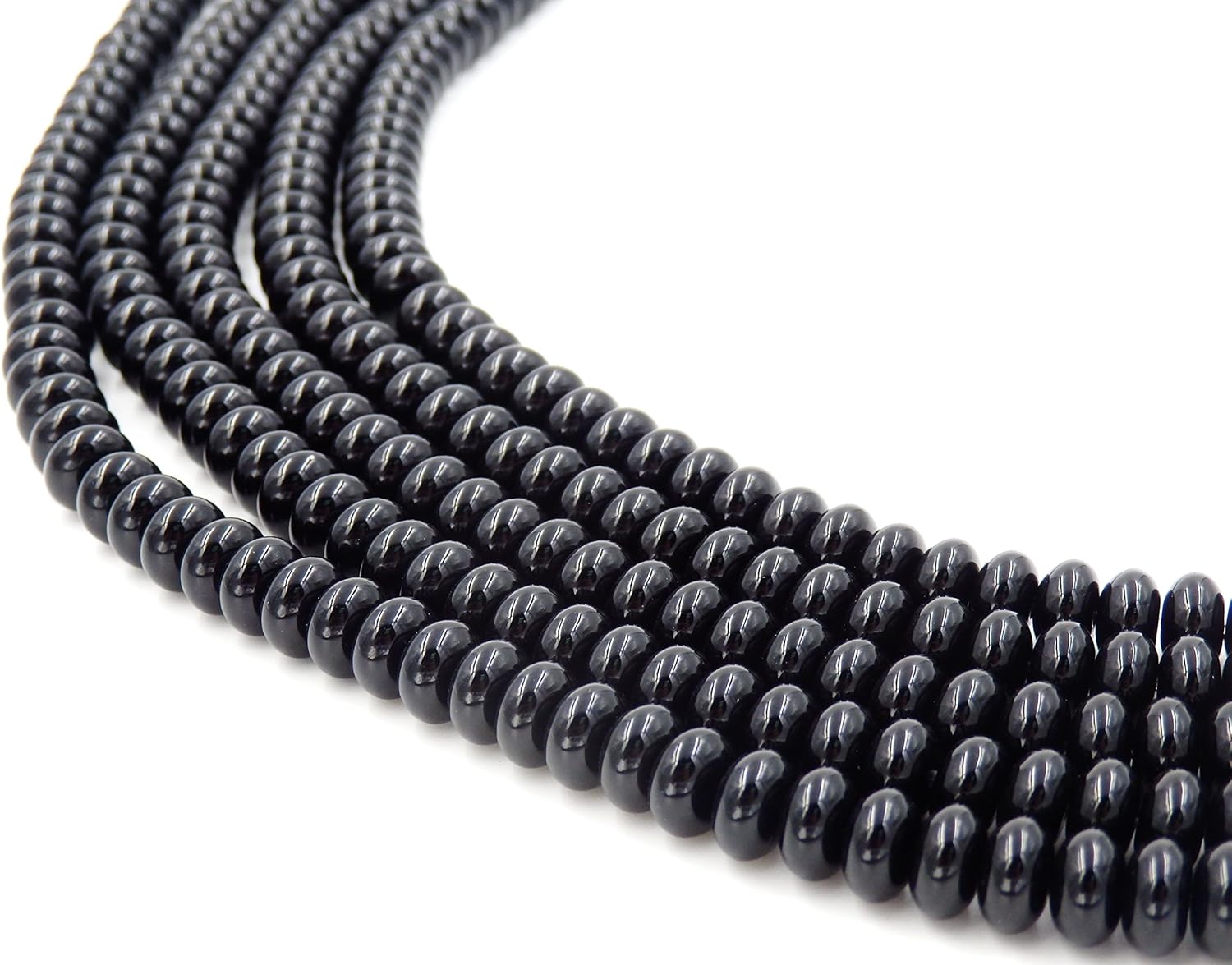 Gemstone Beads for Jewelry Making Natural Stone Beads for Necklaces Bracelets 5 Strands Roundel Onyx Beads 5x8mm