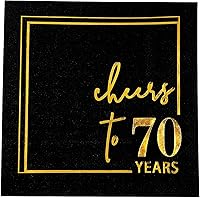 Vista 10 de Servilletas de cóctel para celebrar años - paquete de 50 - servilletas de cumpleaños desechables de 3 capas de 5x5 pulgadas, servilletas de papel