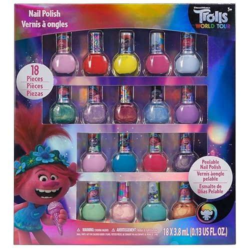 Miniatura 1 de Townleygirl Dreamworks Trolls esmalte de uñas juego de regalo de lujo para niños 18 colores y unidades algunas con brillo