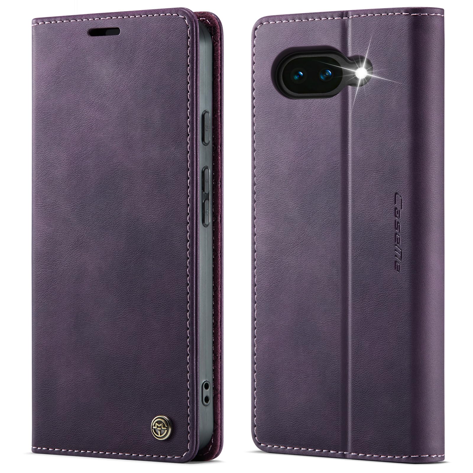 owlhold hülle für iPhone 16/17 Premium Weiches Vintage-Nubukleder klapphülle