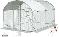 Quictent Essential 12x9x6.6ft Chicken Coop Run with Ladder - Spacious Walk-in Poultry Cage for Hens Ducks Rabbits, Secure PVC Wire & Waterproof UV Cover