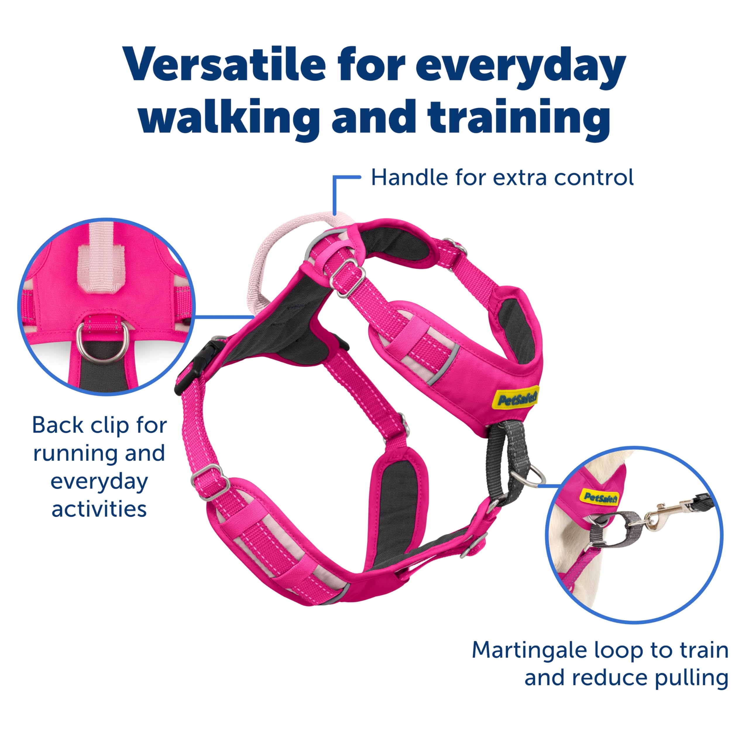 PetSafe Easy Walk - Pettorina per cani comoda e anti-tiro, per migliorare la camminata, design imbottito su tutto il corpo, tessuto resistente, vestibilità regolabile in 5 punti, guinzaglio per