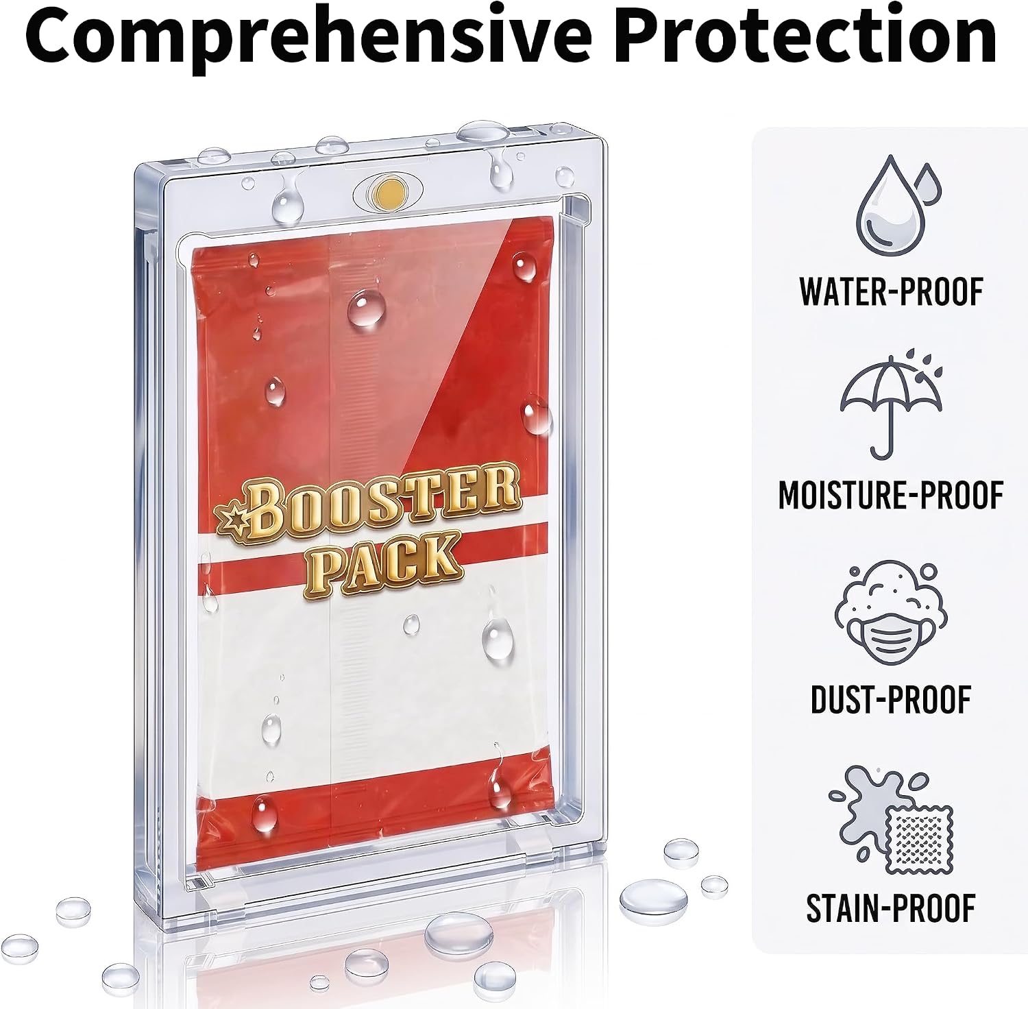 10PCS Magnetic Booster Pack Protector – One-Touch UV & Acid-Free Clear Display Case for Standard TCG & Sports Booster Packs