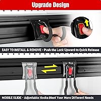 Vista 3 de WORKPRO Garage Tool Organizer Wall Mount, Garage Organization Garden Tool Rack Holder System, 64-Inch 4 Rails with 8 Heavy Duty Adjustable Hooks for