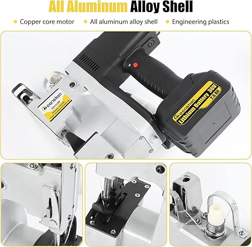 Miniatura 7 de Máquina de cierre de bolsas inalámbrica + 6 rollos de hilo de coser resistente