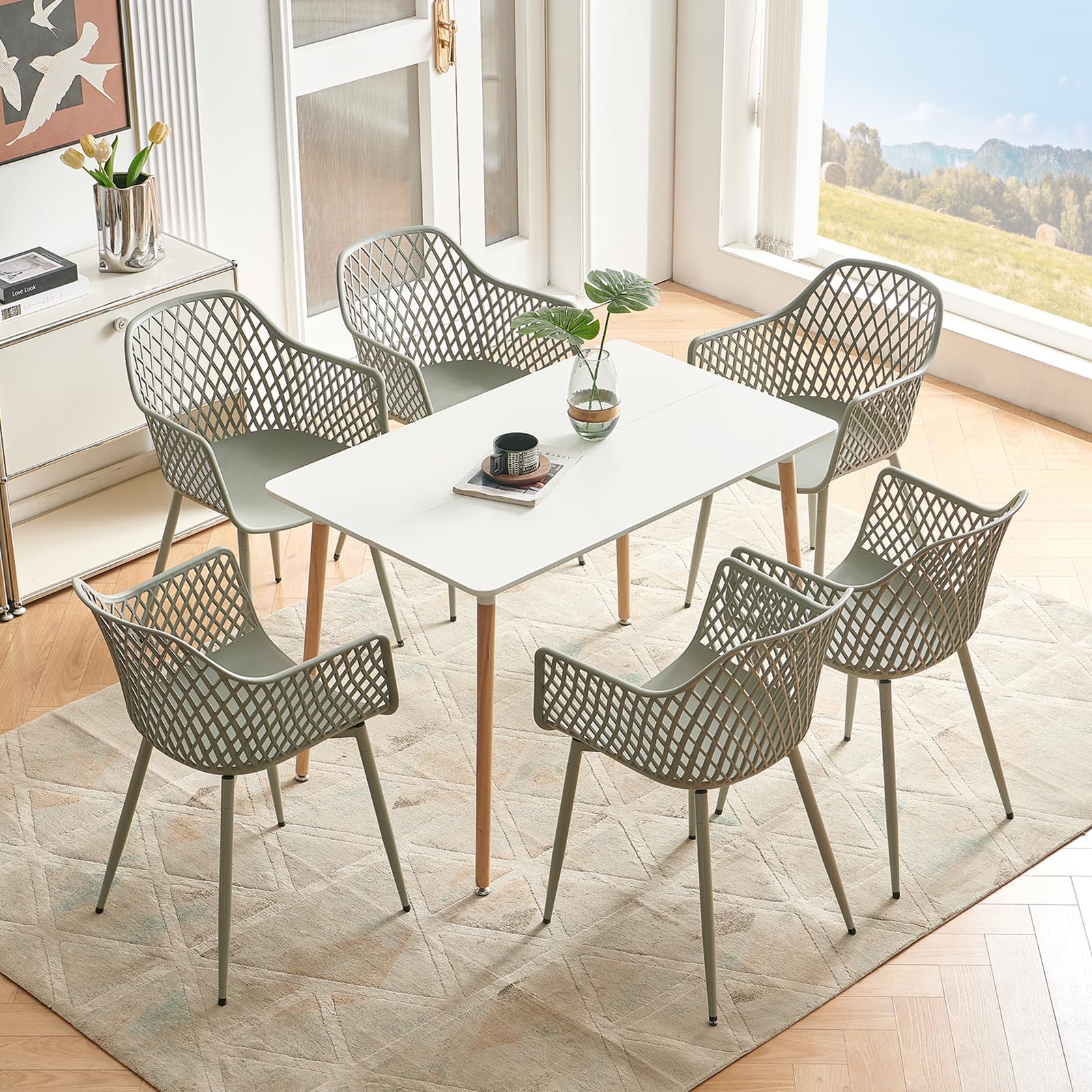 buybyroom Set di 2 sedie da giardino con bracciolo, sedia da giardino per esterni, poltrona lounge, sedie da balcone, grigio