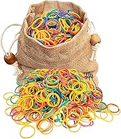 Vista 1 de 1000 piezas de coloridas bandas elásticas de goma con bolsa de lino especial para pistola de tela de goma