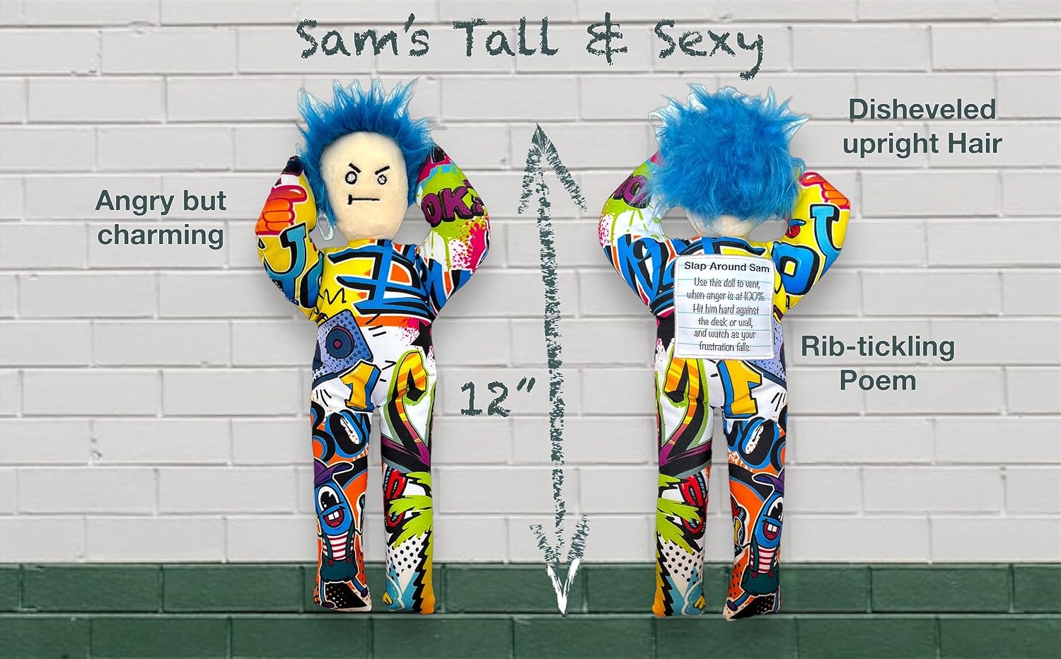 Funny Gag Gift - Stress Relief - Slap Around Sam Doll (Boombastic Hype) image 3