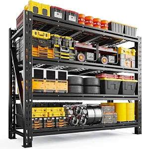 Romorgniz Garage Shelving Heavy Duty Steel Rack - 4-Tier, 5000 lbs Capacity