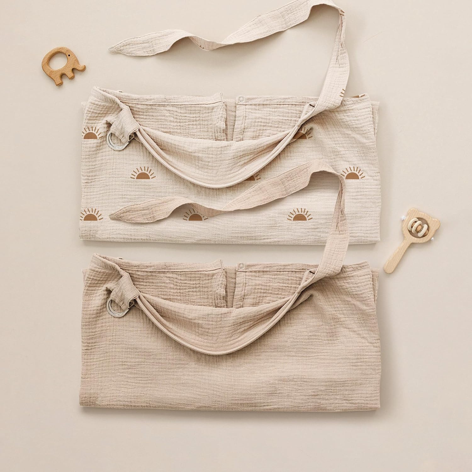 Konssy 2-Pack Muslin Nursing Cover Up for Breastfeeding Mom with Rigid Hoop