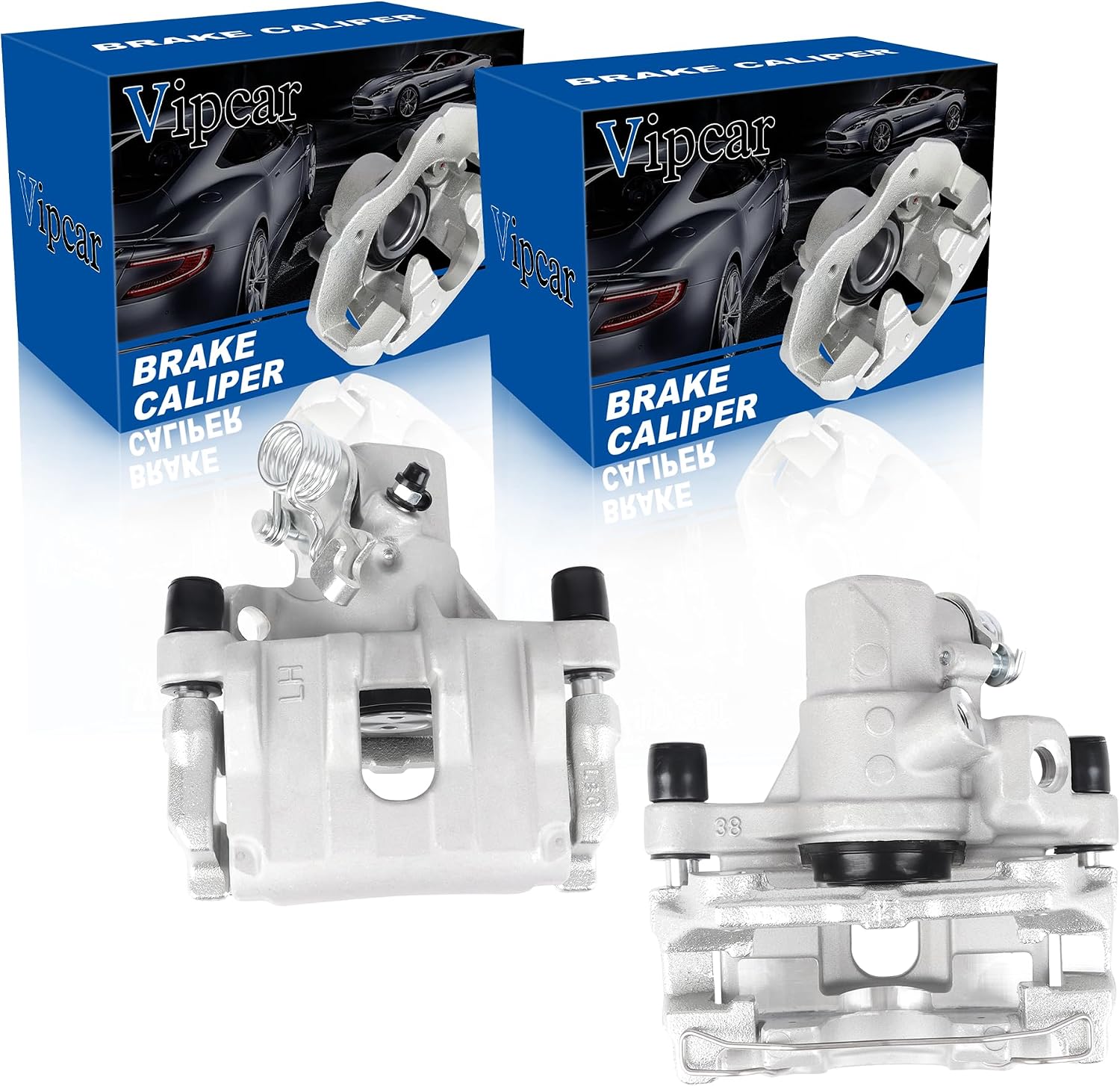 Rear Brake Caliper Assembly with Bracket–Compatible with 2012–2018 Ford Focus, 2018–2022 Ford EcoSport, Rear Left & Right, Fits 1.0L/2.0L AWD & FWD, 2-Pack 19B6285B 8M5Z2552B, 8M5Z2552C