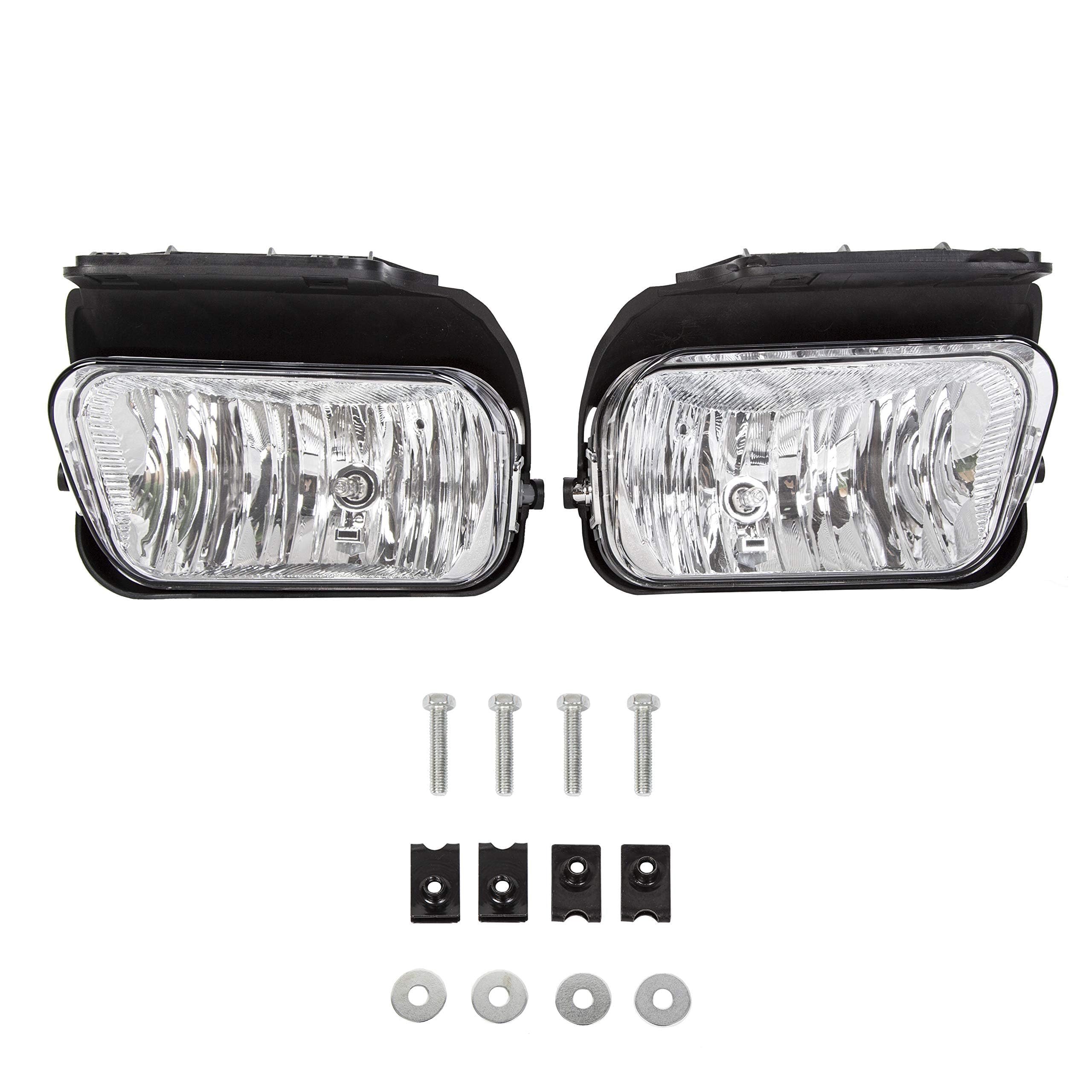 KUAFU Fog Lights Pair Compatible with 2003-2007 Chevy Silverado 2002-2006 Chevy Avalanche Bumper Fog Lamp with Bulbs Left and Right Replacement for 15190983 15190982