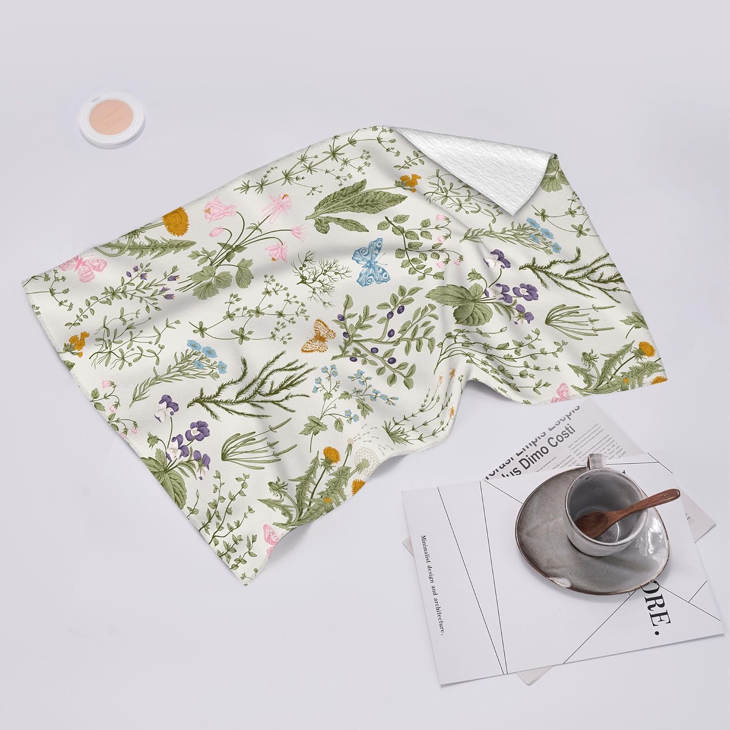 Spring Floral Kitchen Towels Decorative Set of 2, Summer Flower Dish Towels for Kitchen Decor, Cute Natural Herbs Absorbent Hand Drying Dish Cloth - Image 6