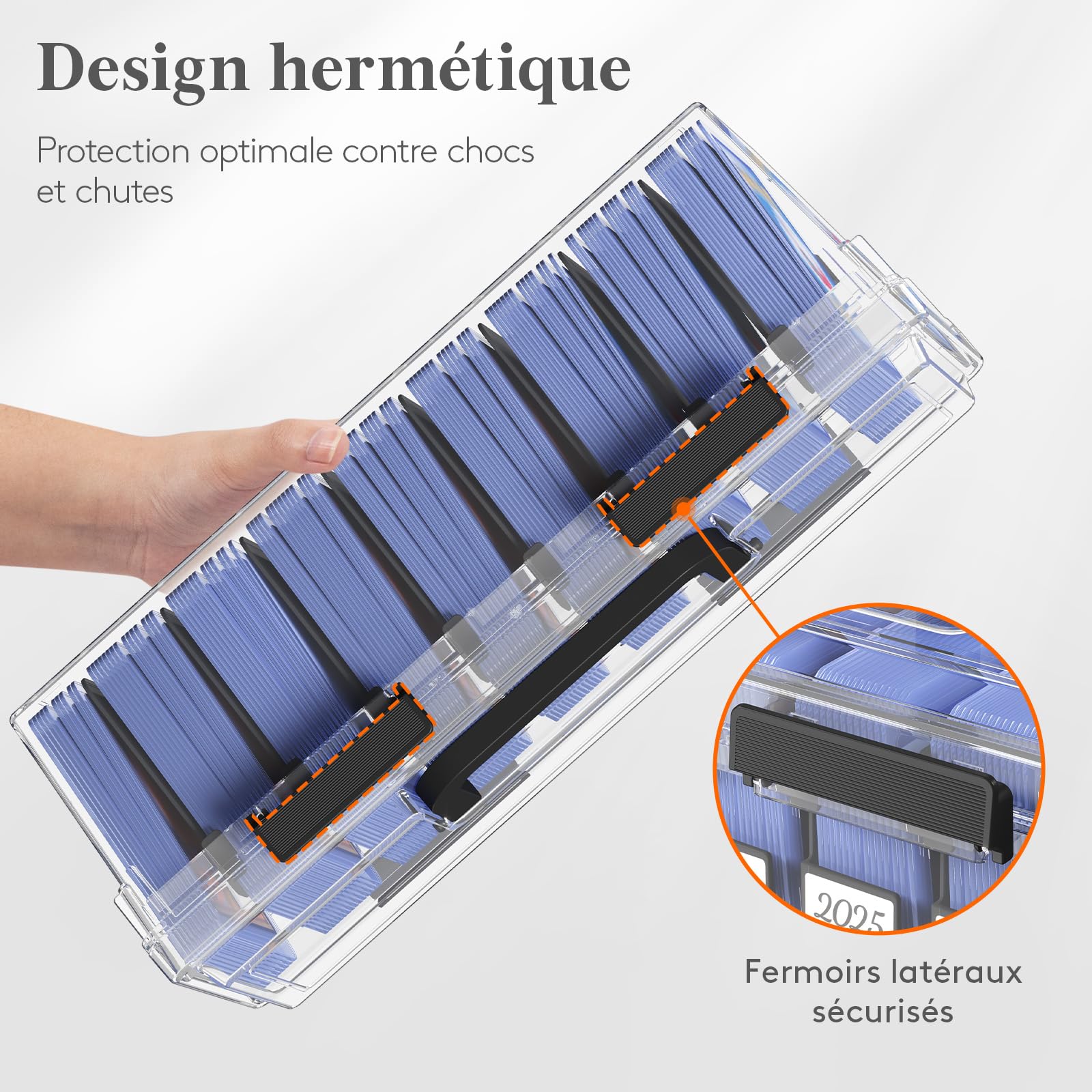 Lifewit Boite de Rangement Carte avec 16 Séparateurs Réglables, Plastique Deckbox avec Fermeture Renforcée et étiquettes Inscriptibles, Deck Box de Jeux pour Jusqu'à 1800 Cartes, 2 Pièce