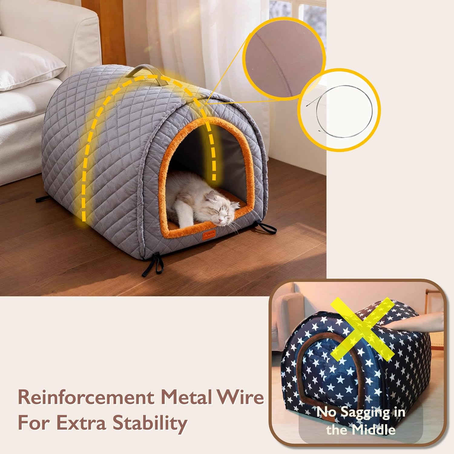 TU'ERYE Dog House Bed for Large Size Dogs (2XL - for up to 80lb pet, Starry Sky)
