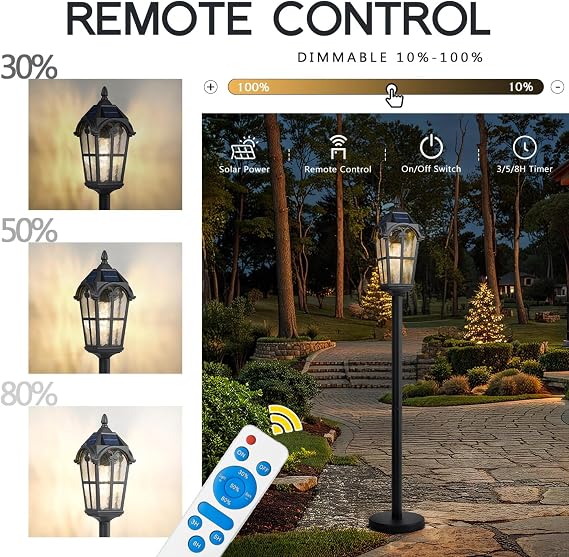 Emliviar 46 Inch Portable Solar Pathway Light, Black, YXE302PL-ML SL BK