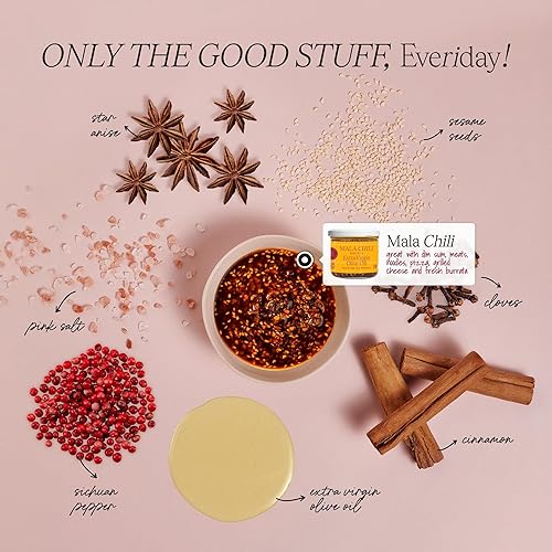 Miniatura 13 de Everiday Chilis Sin aceites de semillas Alternativa a salsa picante Todo natural, sin gluten y vegano (paquete de 1, aceite de chile mala)