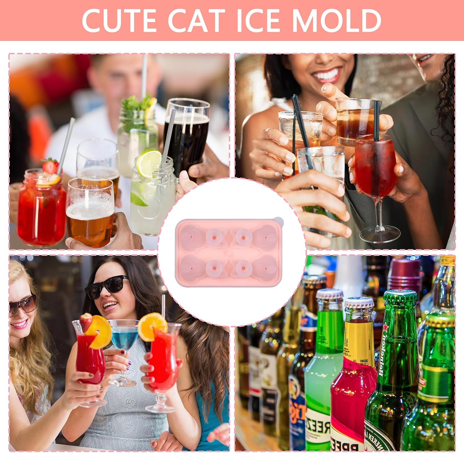 Cat Ice Cube Tray Silicone Large Ice Cube Mold, Cute Cat Lovers Gifts