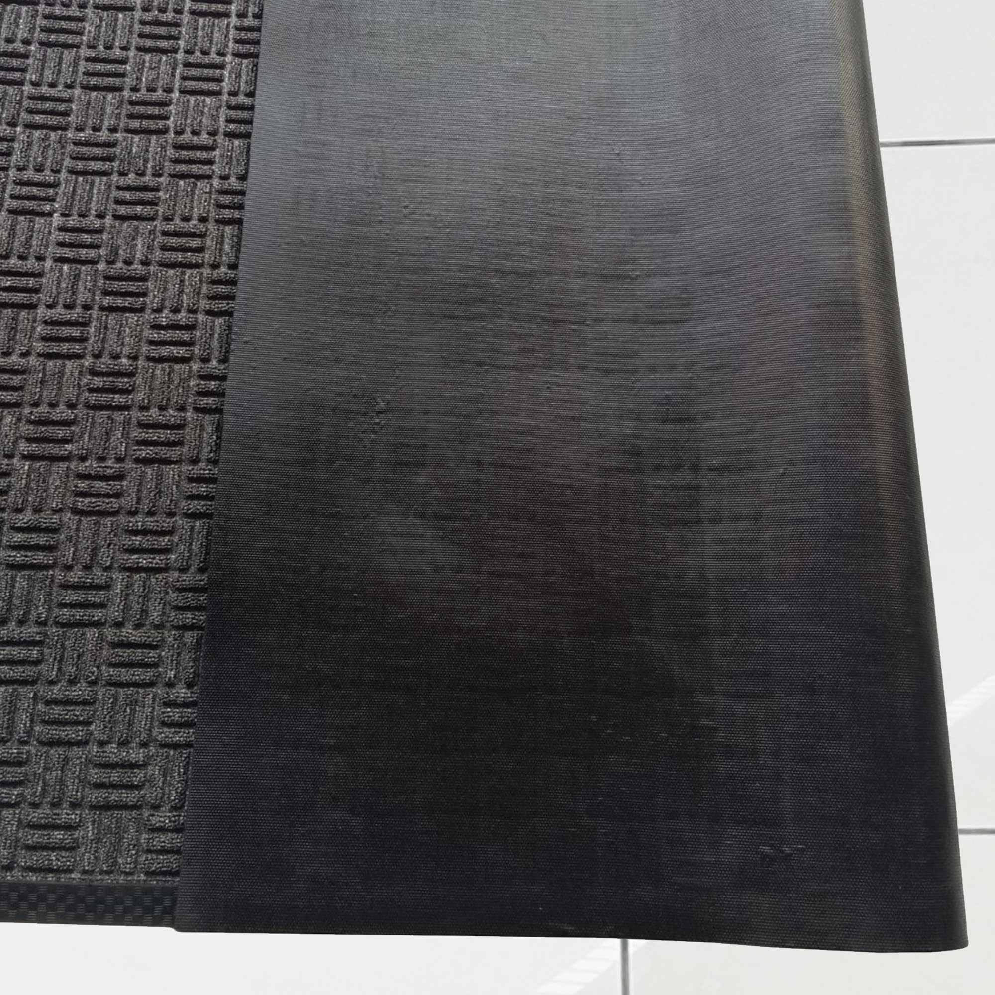 Ultralux Felpudo de entrada premium para interior y exterior, 90 x 60 cm, absorbente y resistente, con parte trasera de goma antideslizante impermeable para zonas de alto tráfico, color gris oscuro