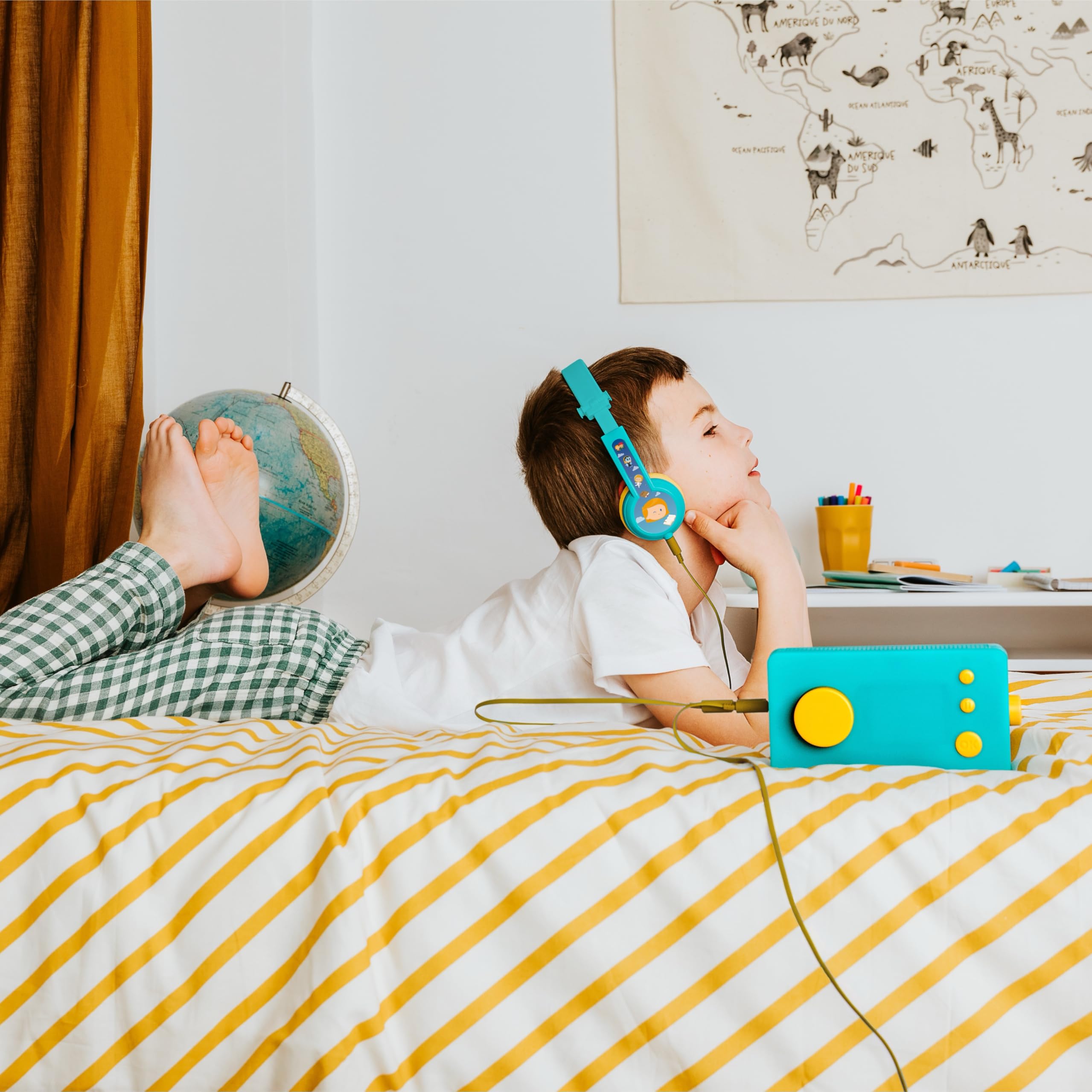 Lunii - Cuffie Audio per Bambini Octave - Compatibili con la Fabbrica delle Storie - dai 3 agli 8 Anni, Verde, One Size