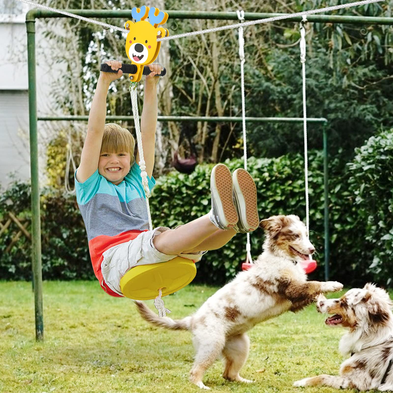 Buy 4YANG Zipline Kit 24M,slackline for Kids with Brake, Safety Harness