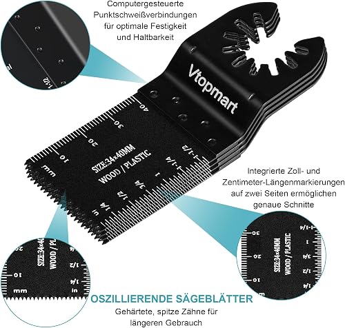 Vtopmart 114 Pcs Oscillating Tool Accessories Kit with Sandpaper Pads - 4