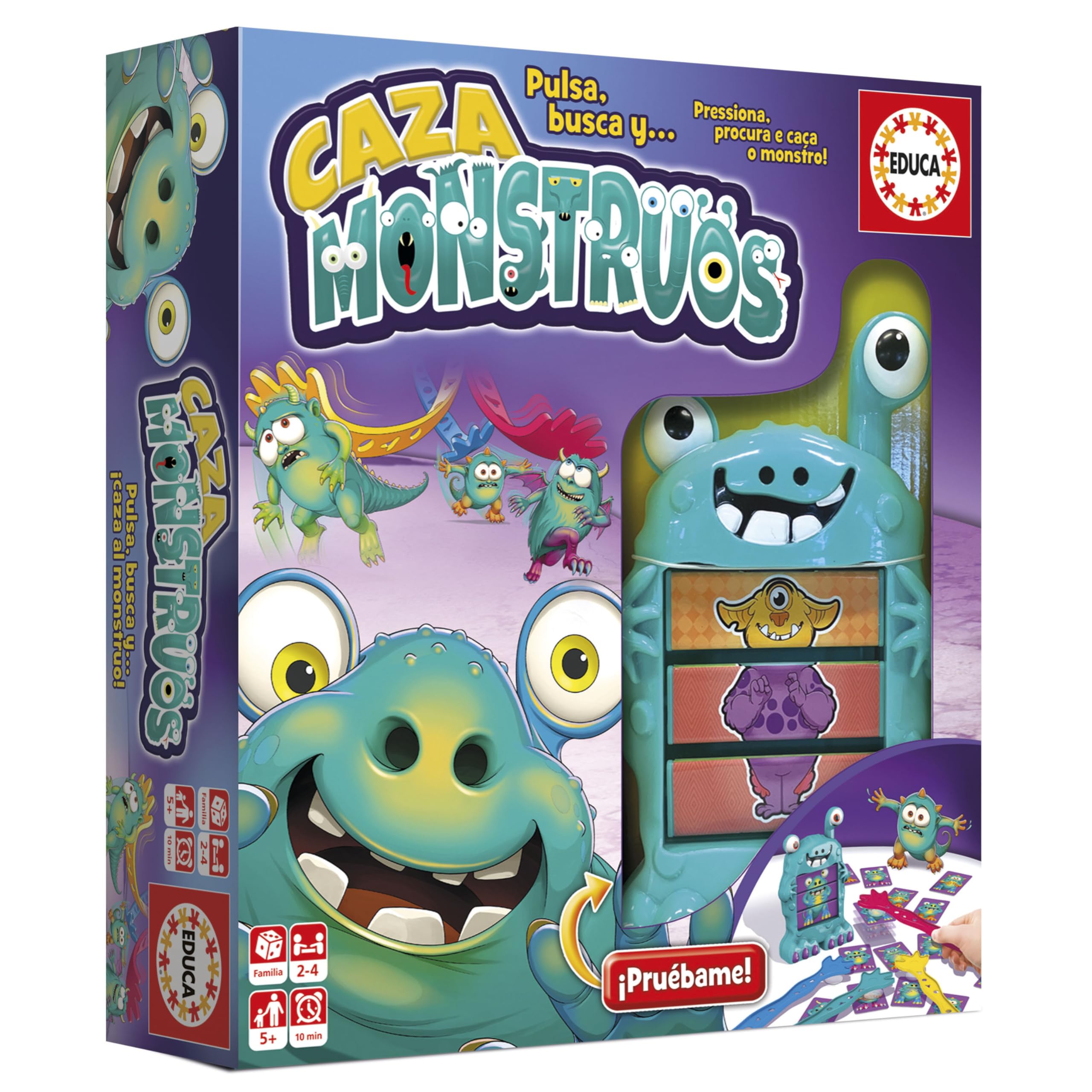 Educa - Caza Monstruos | Juego de Mesa Infantil de Agilidad Visual y Rapidez | Juguete Educativo Recomendado a Partir de 5 años (18861)